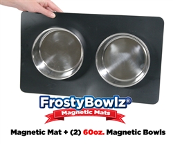 FrostyBowlz Magnetic Matz & Two 60 oz. Magnetic Bowls